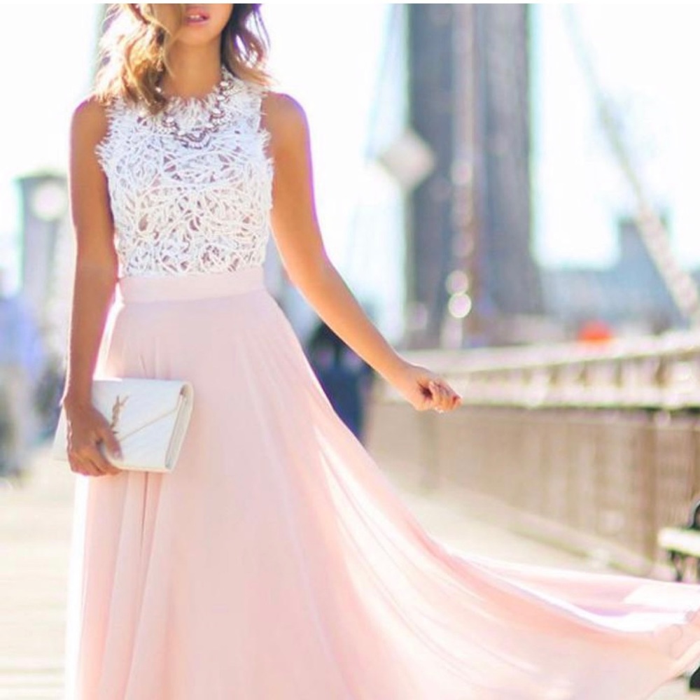 Boho light pink sleeveless maxi dress - XL